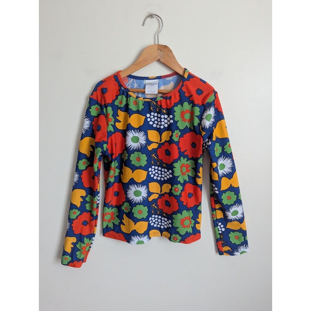 MARIMEKKO X TARGET Girls Rash Guard Swim Shirt Top Paprika Floral UPF 50+ Medium